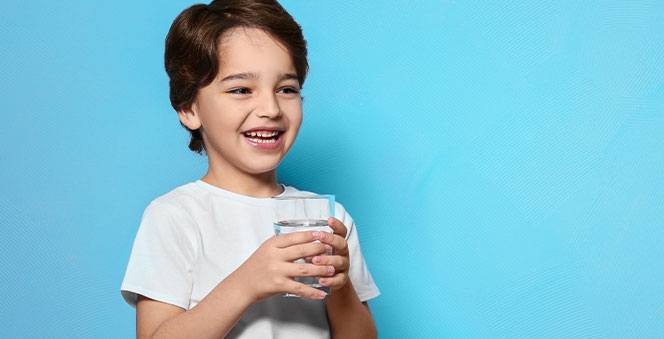 boy drinking water