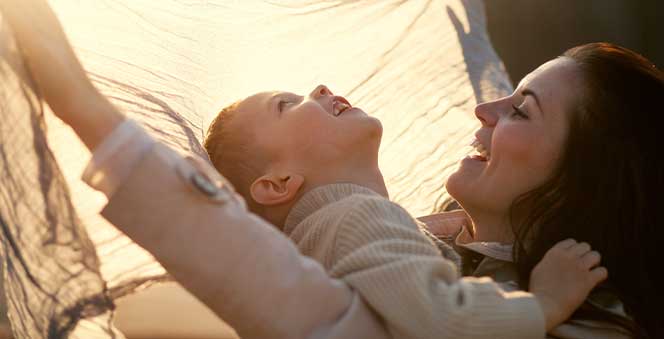 mother child playing park