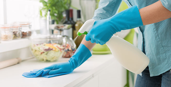 women cleaning polishing kitchen